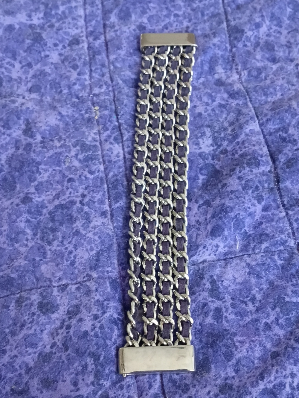 Woman Silver-Tone Multi-Row Chain Bracelet